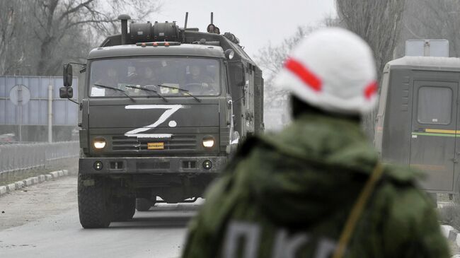 Колонна российской военной техники