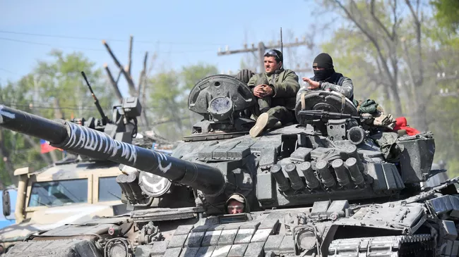 Танк Т-72 в селе Безыменное