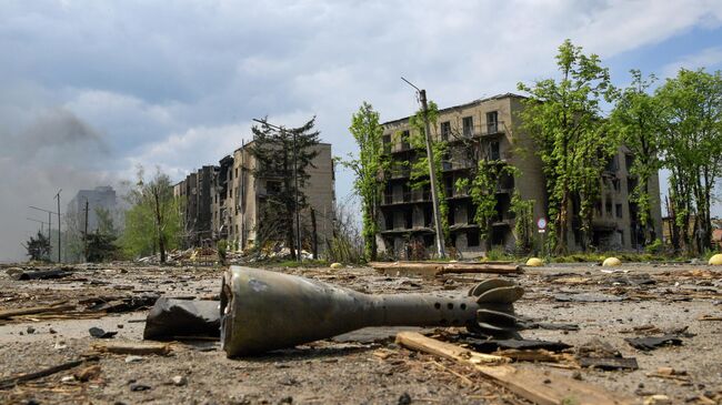 Разрушенные дома в городе Попасная