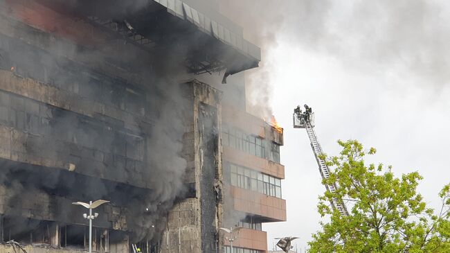 Пожар в бизнес-центре Гранд Сетунь Плаза в Можайском районе столицы