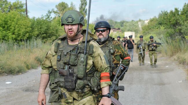 Бойцы 6-го казачего полка имени Платова ЛНР