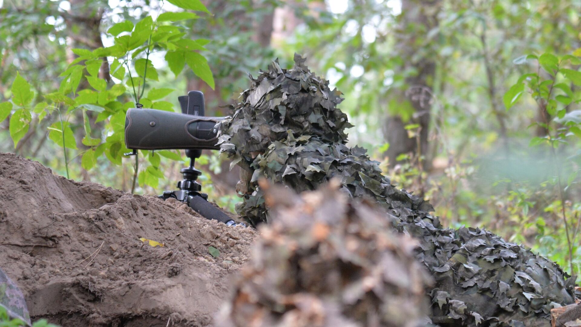 Военнослужащий ВС РФ наблюдает за позициями противника в Харьковской области - РИА Новости, 1920, 23.08.2022