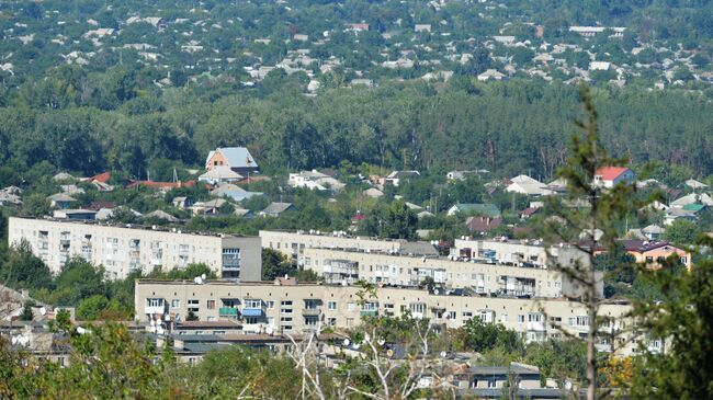 Вид на жилые кварталы в городе Изюм