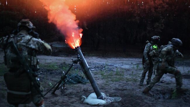 Военнослужащие войск специального назначения ВС РФ в ходе боевой операции на Харьковском направлении