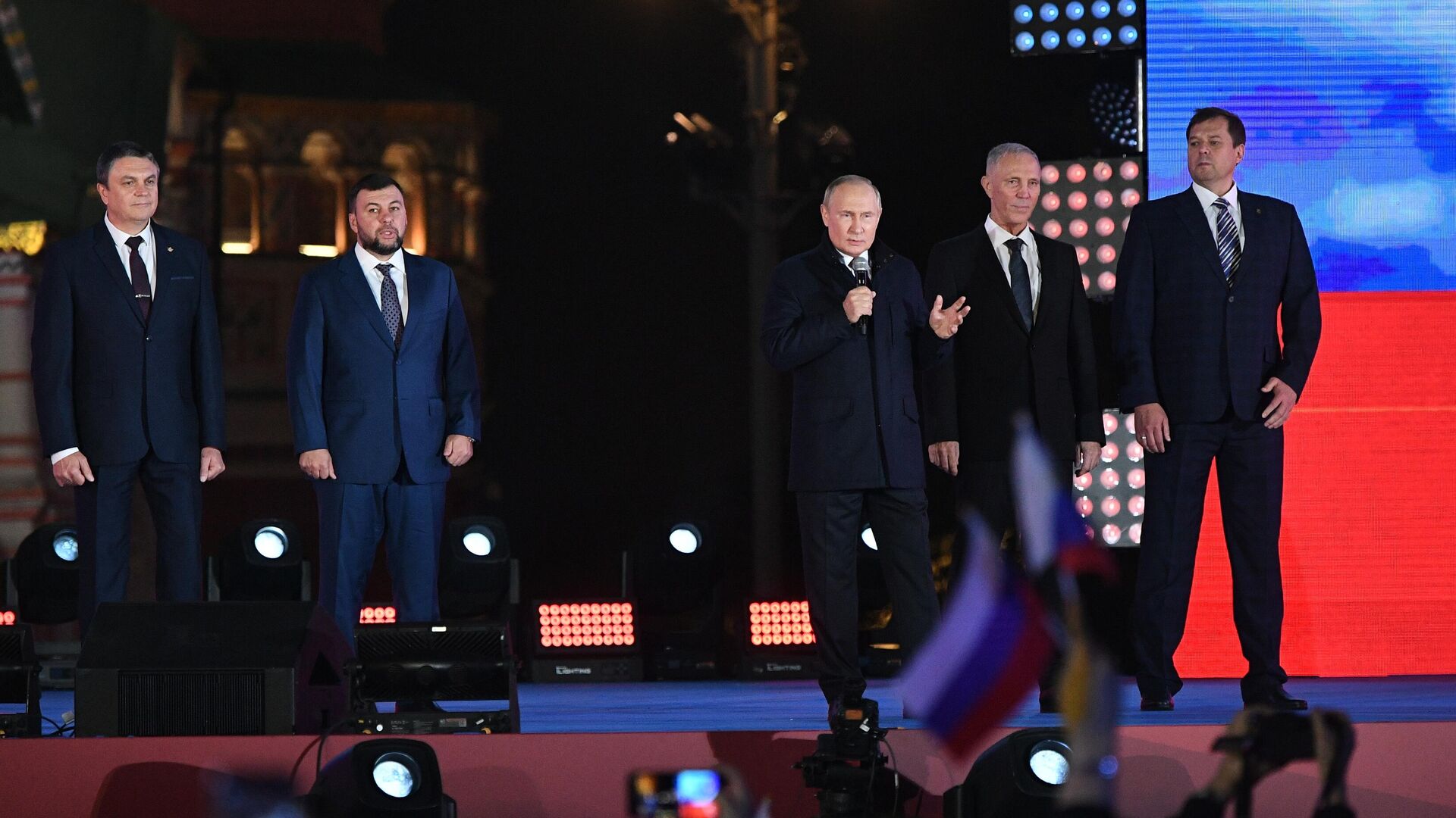 Президент РФ Владимир Путин выступает на митинге-концерте в поддержку присоединения к России ЛНР, ДНР, Херсонской и Запорожской областей - РИА Новости, 1920, 24.02.2023