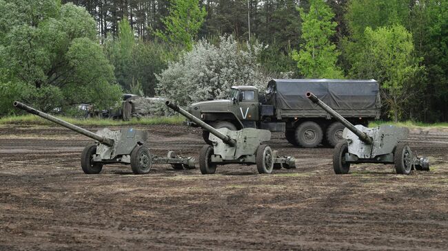 Противотанковые пушки МТ-12 Рапира в зоне специальной военной операции на Украине