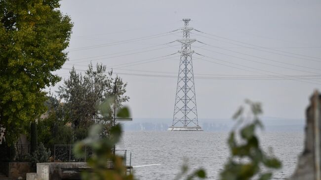 Вид на Каховское водохранилище в Энергодаре