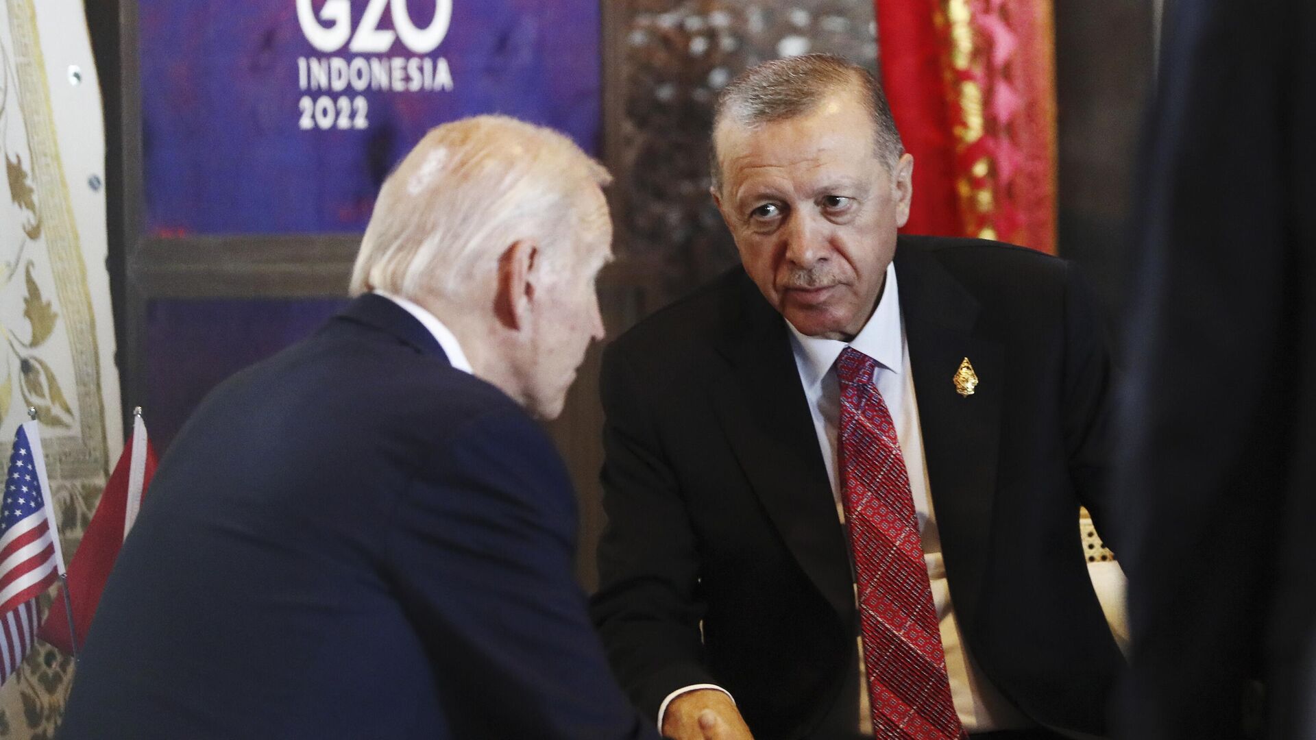 Президент США Джо Байден и президент Турции Тайип Эрдоган на саммите G20 в Индонезии - РИА Новости, 1920, 15.11.2022