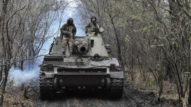 Самоходная артиллерийская установка 2С3 Акация в зоне проведения спецоперации