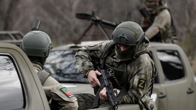 Военнослужащие добровольческого батальона имени Судоплатова в Запорожской области