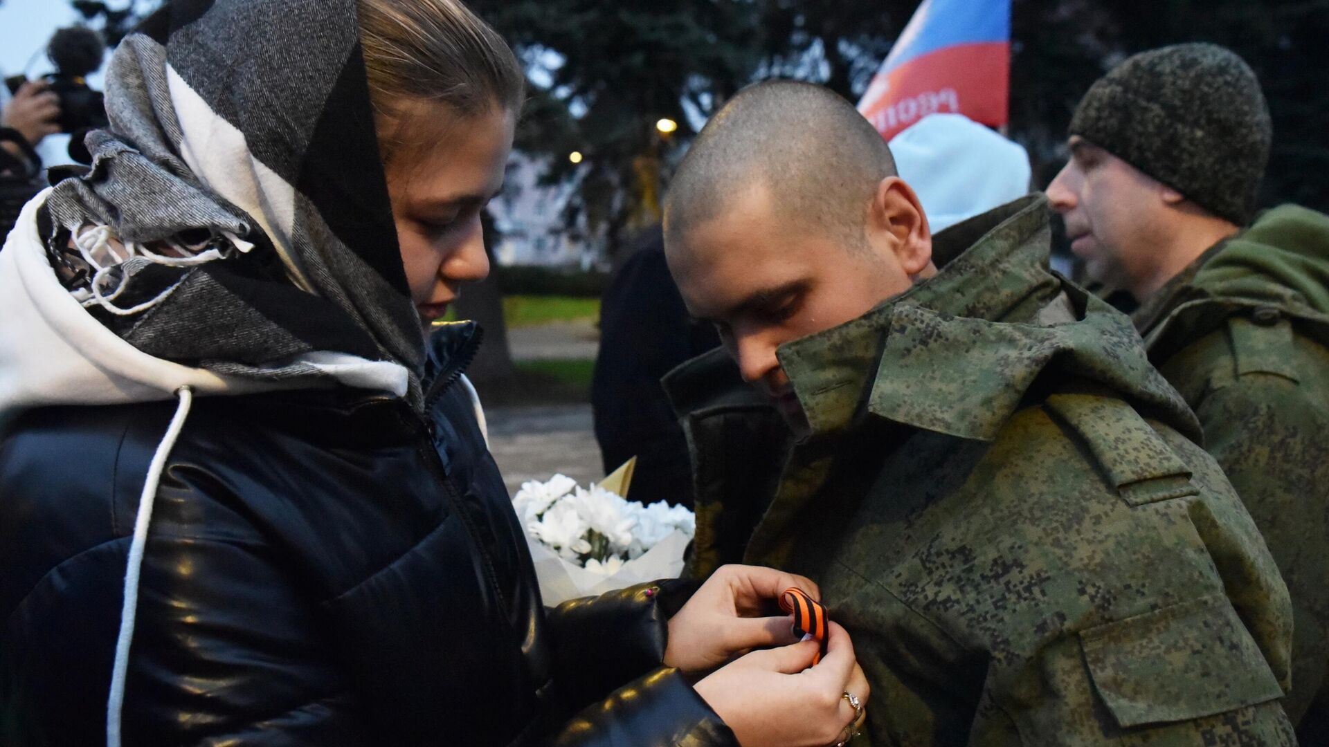 Встреча военнослужащих, освобожденных из украинского плена, в Харцызске - РИА Новости, 1920, 26.11.2022