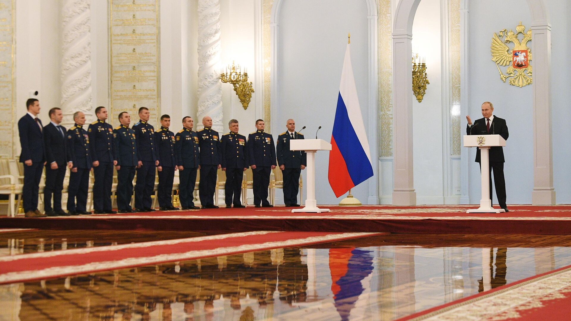 Президент РФ Владимир Путин выступает на торжественном приеме в Кремле. Архивное фото - РИА Новости, 1920, 24.12.2023