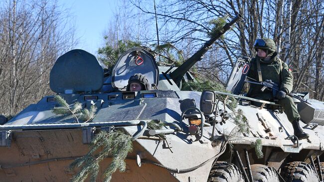 Военнослужащие вооруженных сил Белоруссии во время учений. Архивное фото