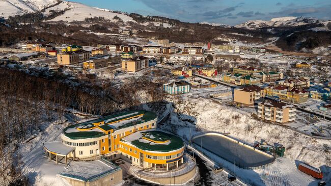 Село Крабозаводское на острове Шикотан в Сахалинской области