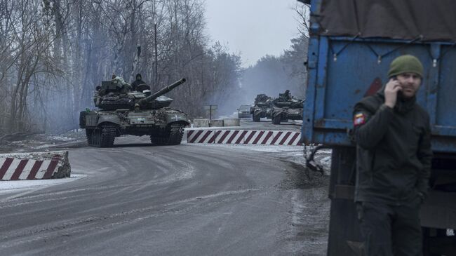 Украинские танки в Донецкой области