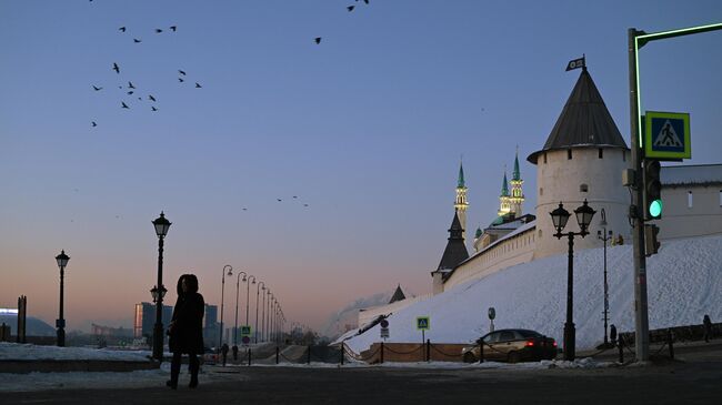 Вид на стены Казанского кремля