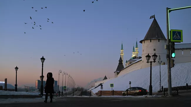 Вид на стены Казанского кремля