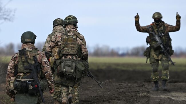 Морские пехотинцы Черноморского флота РФ на позициях в зоне спецоперации. Архивное фото