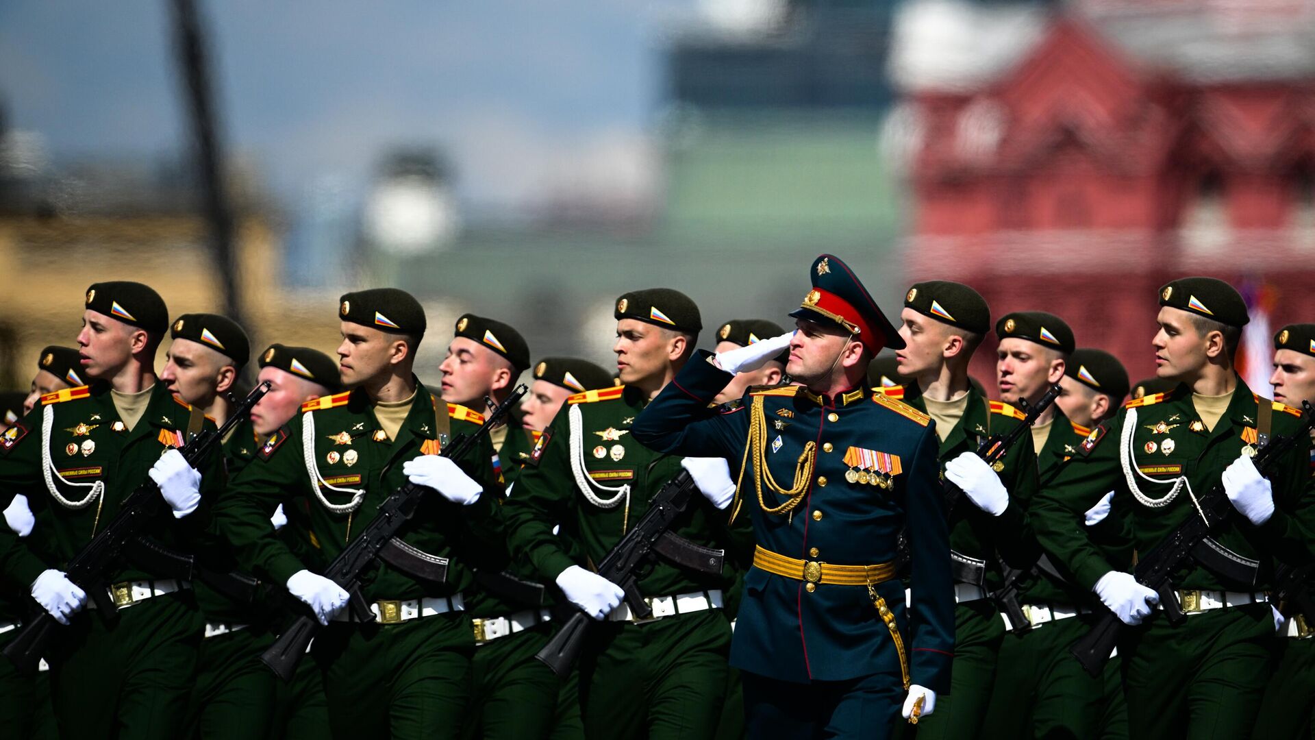 Военнослужащие на военном параде, посвящённом 78-й годовщине Победы в Великой Отечественной войне, на Красной площади в Москве - РИА Новости, 1920, 09.05.2023