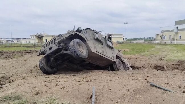 Поврежденная техника на месте уничтожения ДРГ в Белгородской области