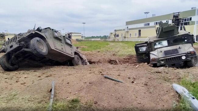 Поврежденная техника на месте ликвидации украинской ДРГ в Белгородской области