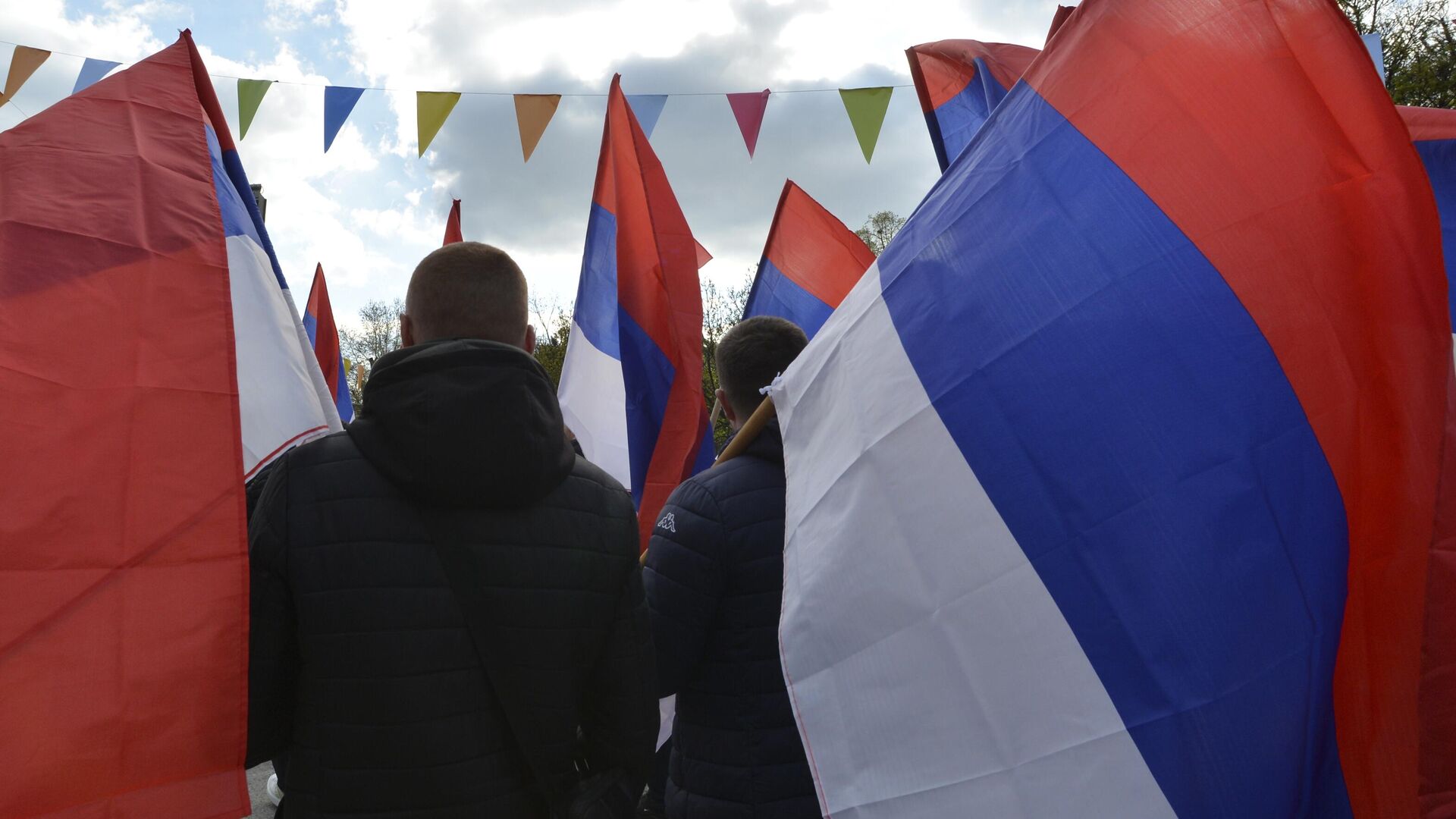 Боснийские сербы во время акции протеста в городе Баня-Лука, Босния и Герцеговина. Архивное фото - РИА Новости, 1920, 23.05.2024