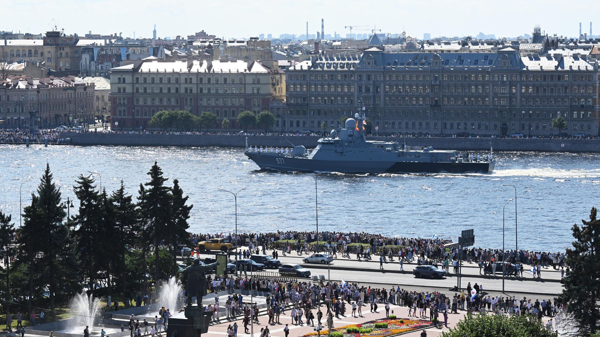 Малый ракетный корабль Советск на Главном военно-морском параде в честь Дня ВМФ РФ в Петербурге. Архивное фото - РИА Новости, 1920, 27.07.2024