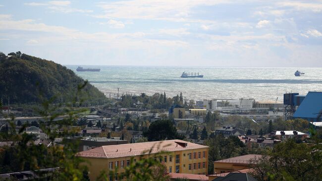 Баржи в Черном море у порта Туапсе. Архивное фото