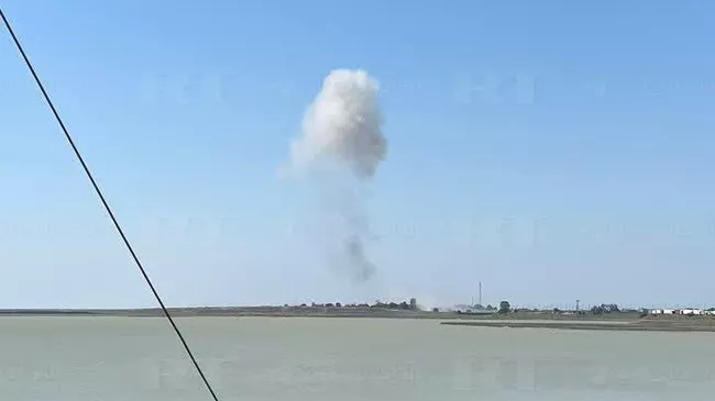 Момент взрыва на Чонгарском мосту