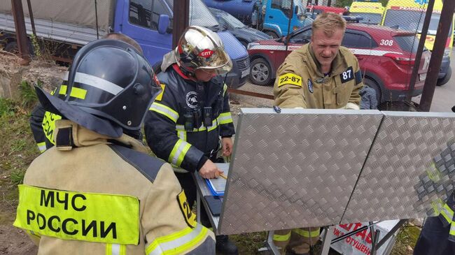 Спасатели на месте взрыва в Сергиевом Посаде