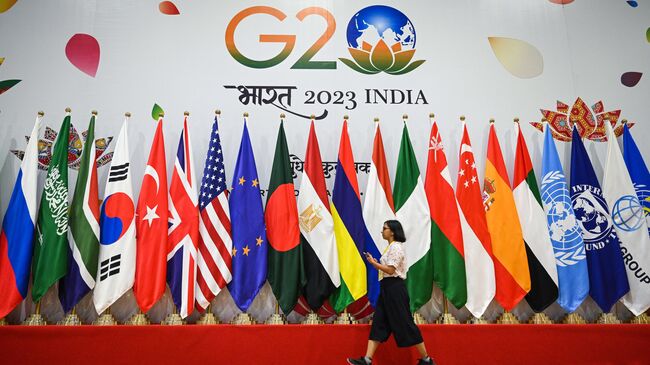 Международный медиацентр G20 в Нью-Дели
