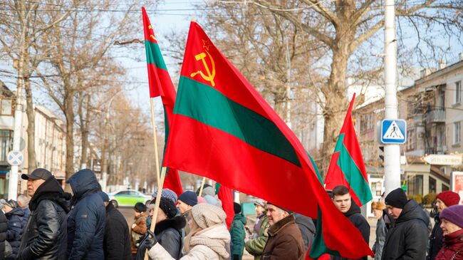 Акция протеста в Тирасполе против экономического давления со стороны Молдовы