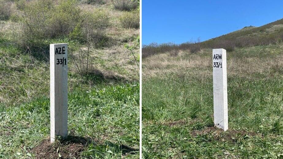 Первые пограничные столбы, установленные в рамках процесса делимитации на границе Армении и Азербайджана. Архивное фото - РИА Новости, 1920, 17.06.2024