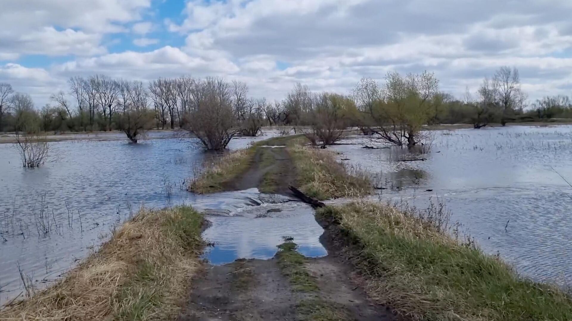 Разлив реки Тобол в городе Ялуторовске Тюменской области. Кадр видео. Архив - РИА Новости, 1920, 08.08.2024