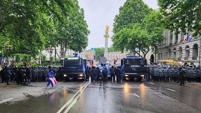 Акция протеста в Тбилиси против закона об иноагентах. Архивное фото