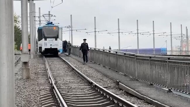 Место происшествия, где произошло столкновение трамваев в Кемерово