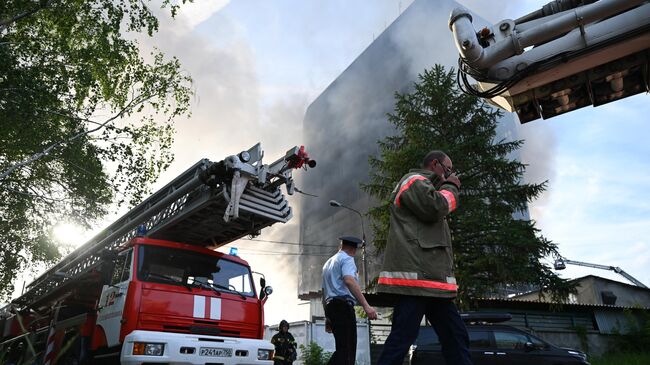 Пожар в подмосковном Фрязино