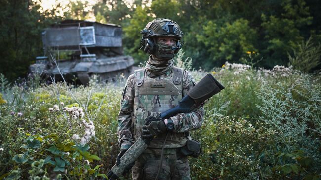 Российский военнослужащий в зоне проведения спецоперации