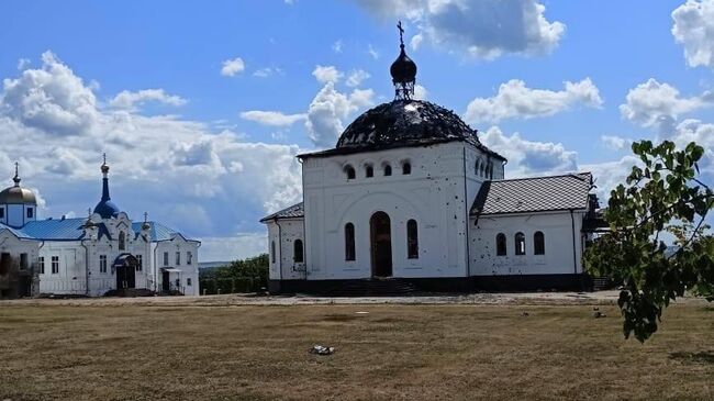 Горнальский Свято-Николаевский Белогорский мужской монастырь в Курской области после обстрела ВСУ