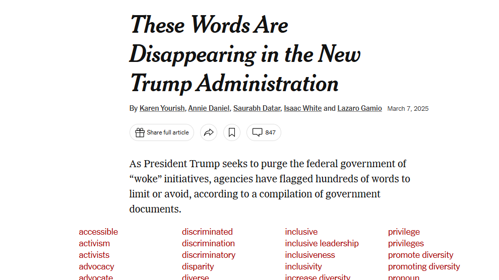 Трамп запрещенные слова - РИА Новости, 1920, 09.03.2025