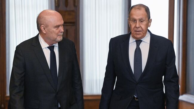 Встреча главы МИД РФ С. Лаврова с генсеком ОБСЕ Ф. Синирлиоглу