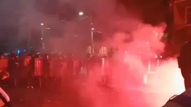 Столкновения с полицией в Белграде