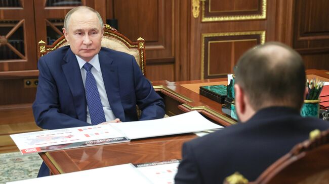 Встреча президента Владимира Путина с президентом Российской ассоциации производителей удобрений Андреем Гурьевым