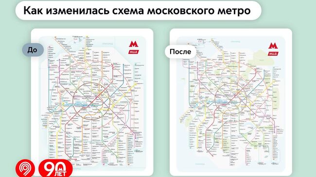Обновленный дизайн схемы московского метро