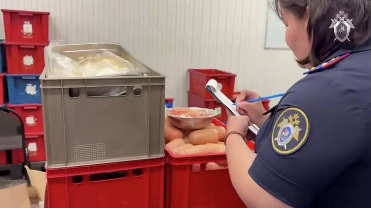 Сотрудница СК во время следственных действий на пищевом произдводстве. Кадр видео - РИА Новости, 1920, 22.10.2025