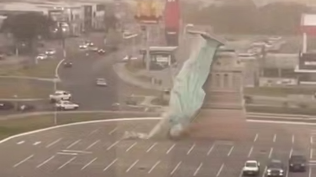 Статуя Свободы рухнула из-за мощного шторма в Бразилии