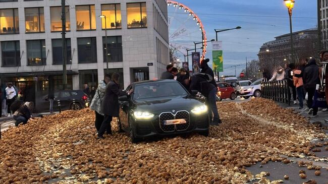 Протесты фермером в Брюсселе