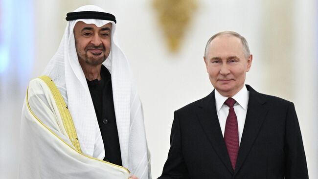 Встреча президента РФ Владимира Путина и президента ОАЭ Мухаммеда бен Заида Аль Нахайяна