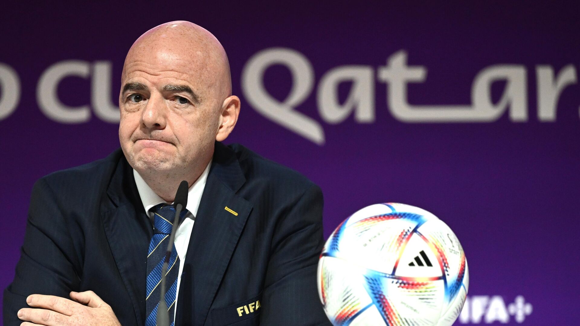Футбол. ЧМ-2022. Пресс-конференция президента FIFA Д. Инфантино - РИА Новости, 1920, 03.02.2026