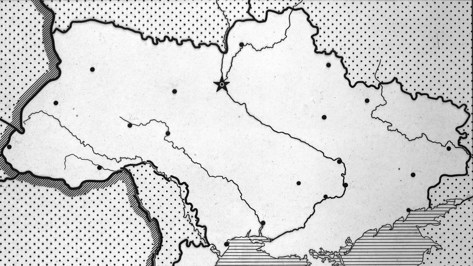 Контурная карта Украинской ССР. Репродукция. - РИА Новости, 1920, 10.02.2026